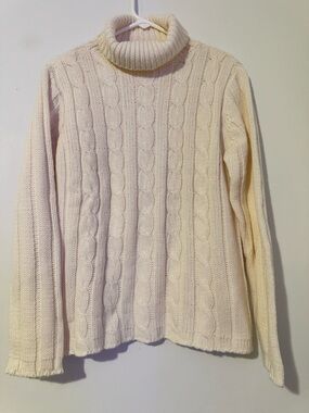 Vintage Basic Editions Cable Knit Acrylic Turtleneck Sweater